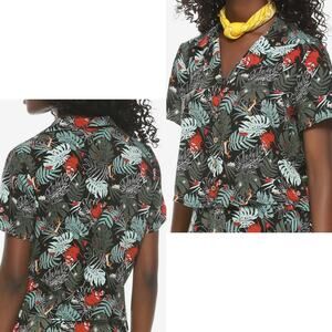 Her Universe Disney The Lion King Timon & Pumbaa Jungle Girls Woven Button Up